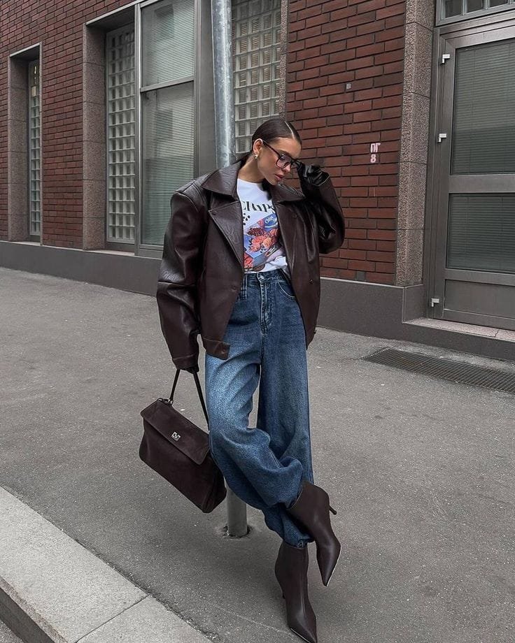 Moto Jacket Barrel Jeans