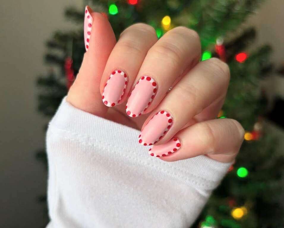 Red Dot Christmas Nail Designs