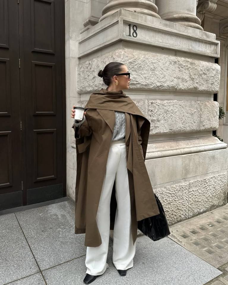 Refined Taupe Trench Luxe Wide Leg Trousers