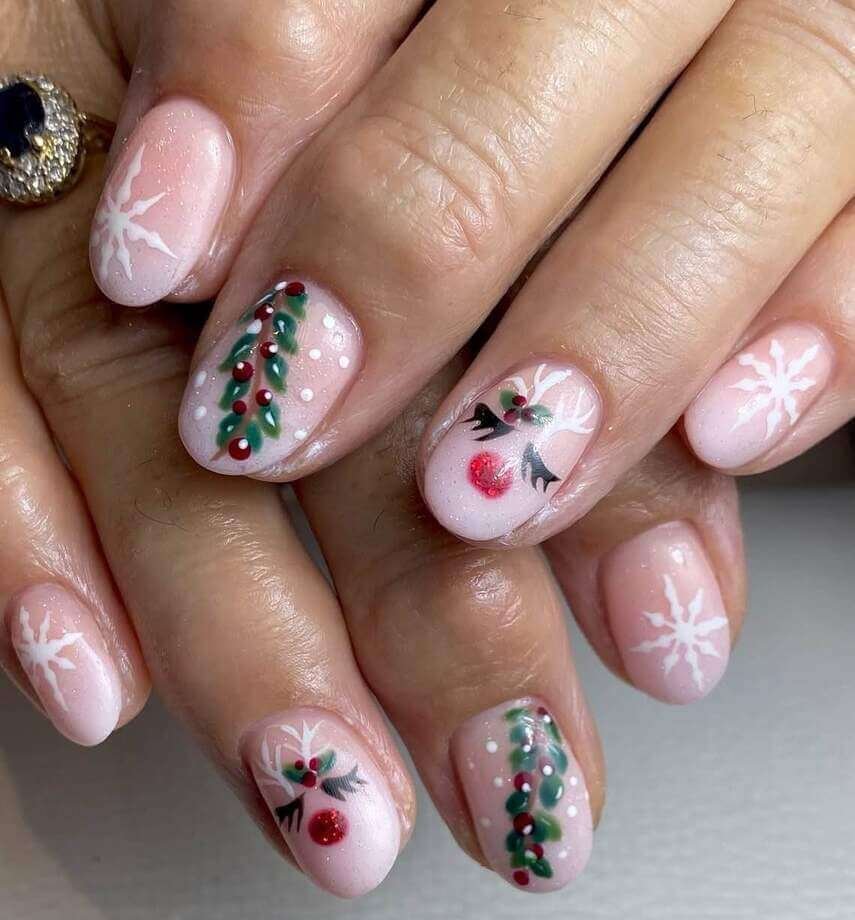 Rudolph and Holly Nails