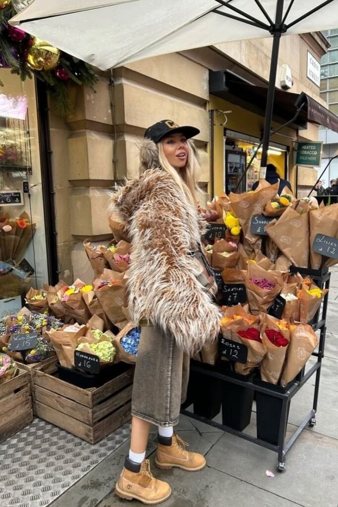Shaggy Oversized Faux Fur Coat with Cropped Pants