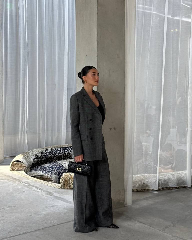 Sophisticated Charcoal Double Breasted Suit Set