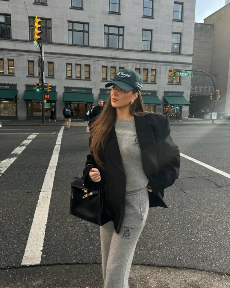 Sporty Blazer and Soft Heather Knit Set