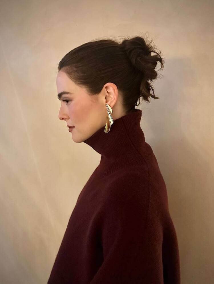 Textured Low Bun Hairstyle