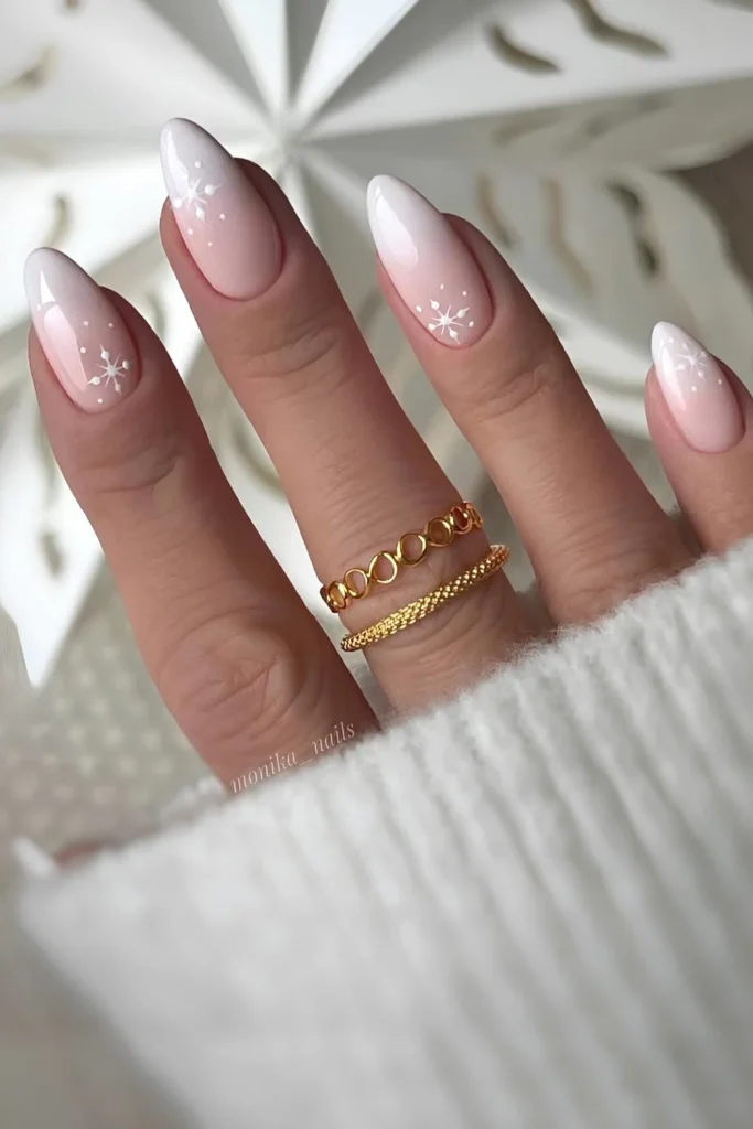 White ombre nails with snow art.jpg