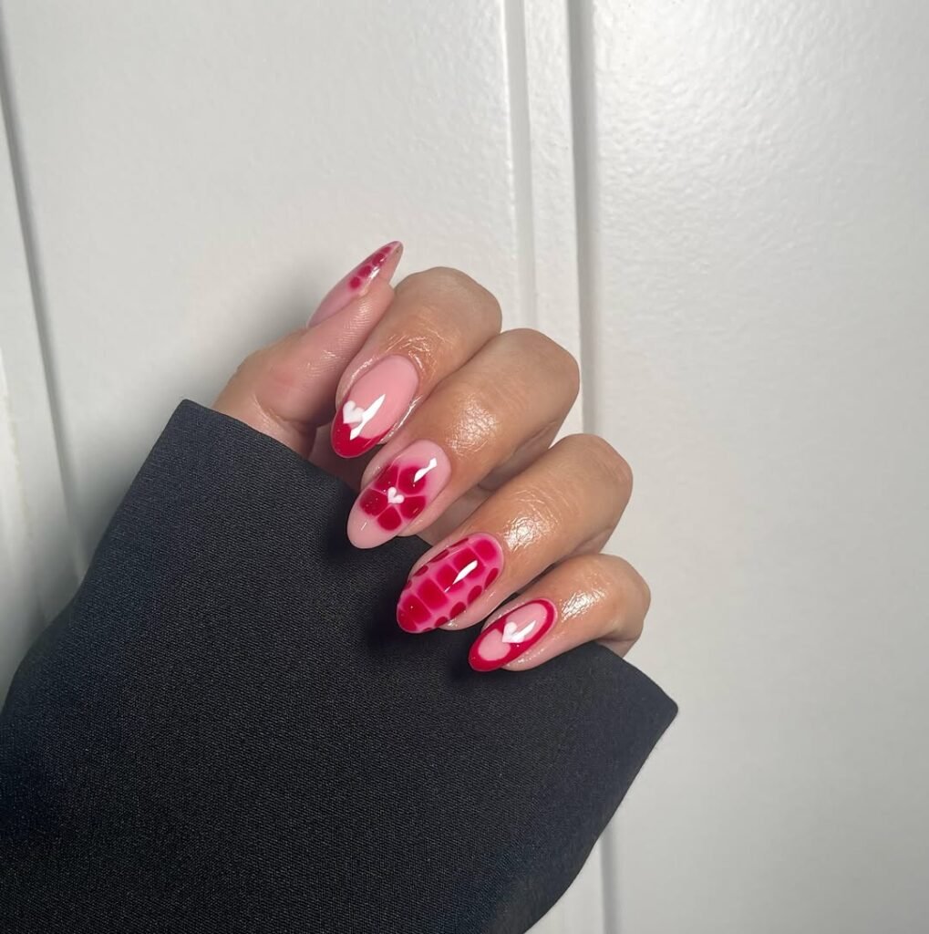 Abstract red and pink romance