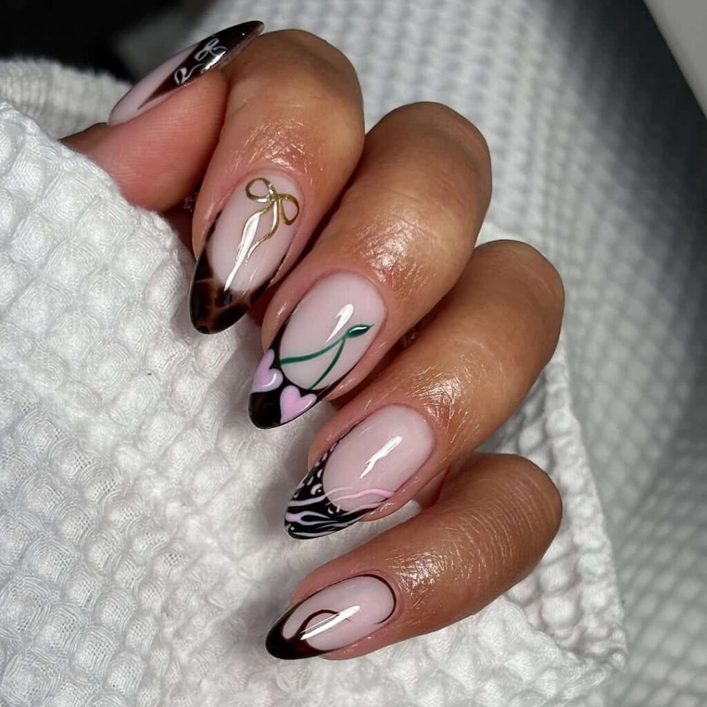 Artistic mix with bows and hearts