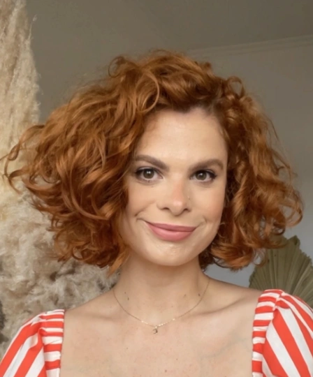 Auburn Curly Bob with Light Layers