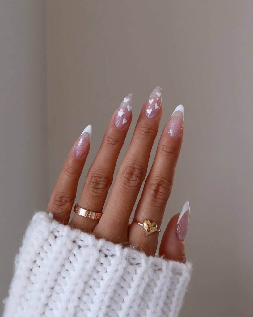 Cozy pink hearts and sweater vibes