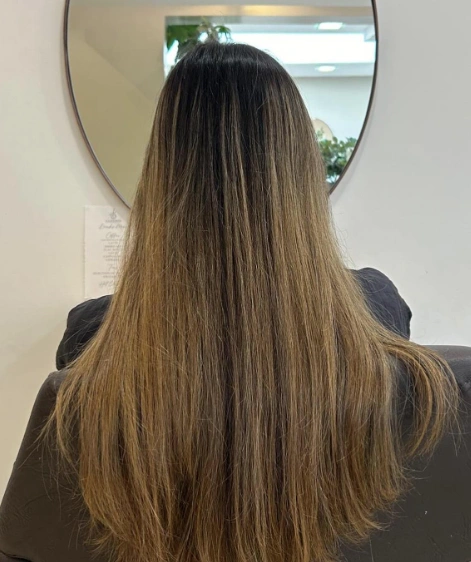 Dark Chocolate Brown Hair with Soft Highlights