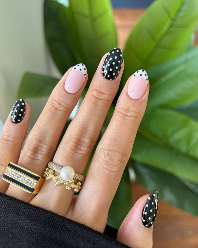 Monochrome Black and white polka dots