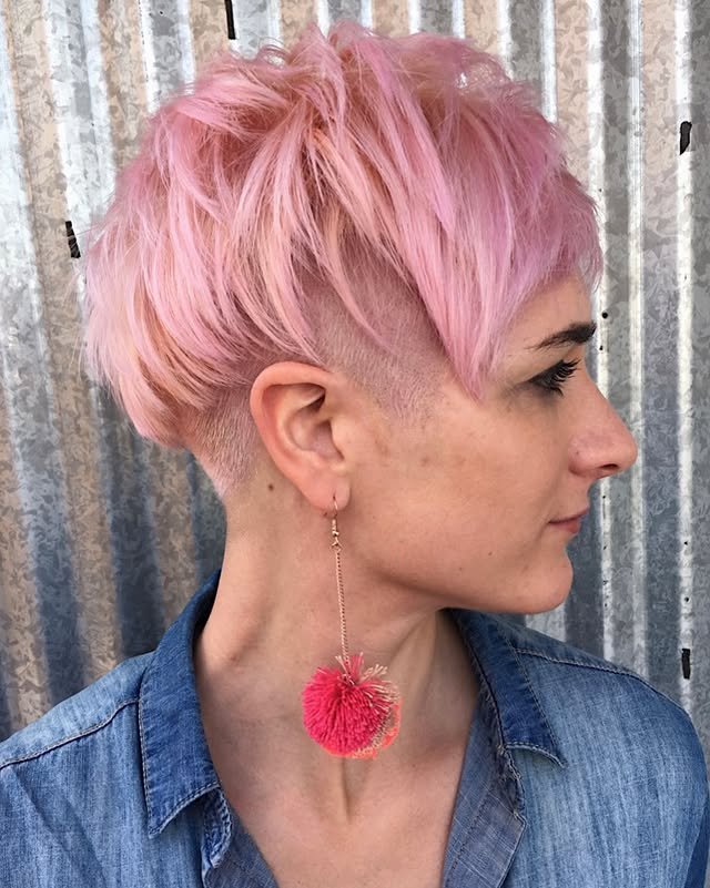 Pastel Pink Pixie Cut