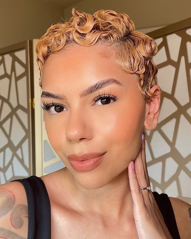 Rose Gold Soft Pixie Cut