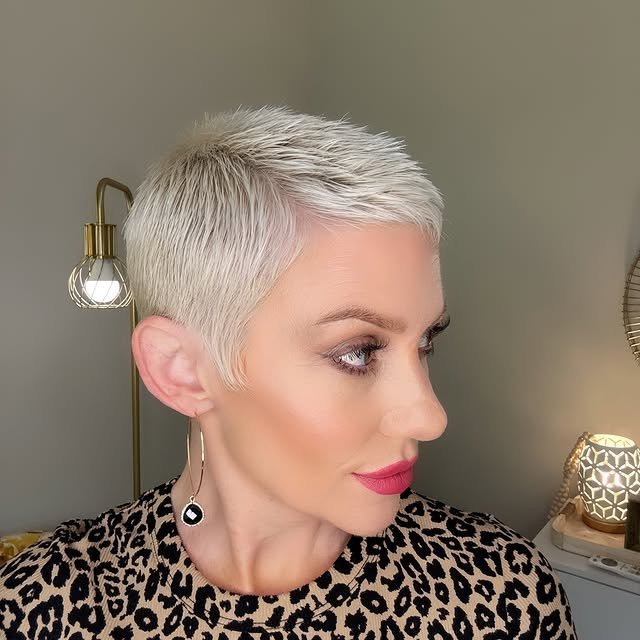 Short Side Part Pixie Cut