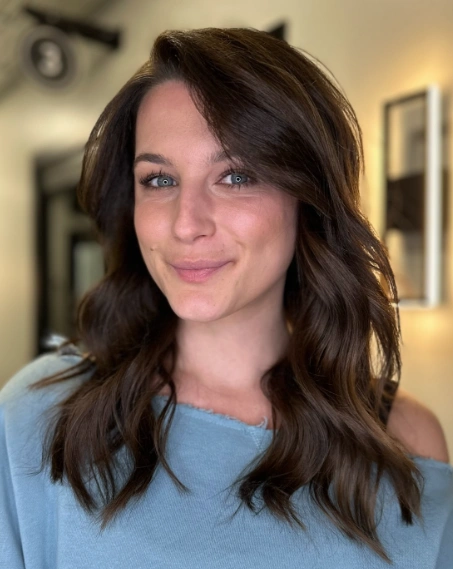 Shoulder Length Chocolate Brown Waves