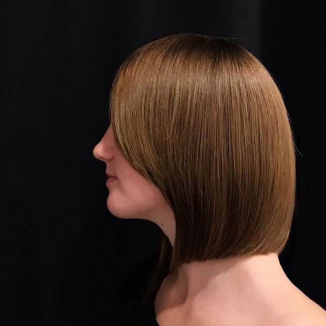 Sleek and Straight Layered Bob