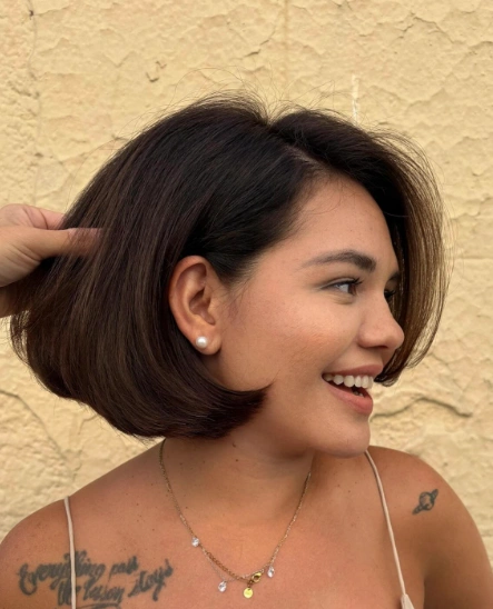 Smooth Dark Chocolate Bob Haircut