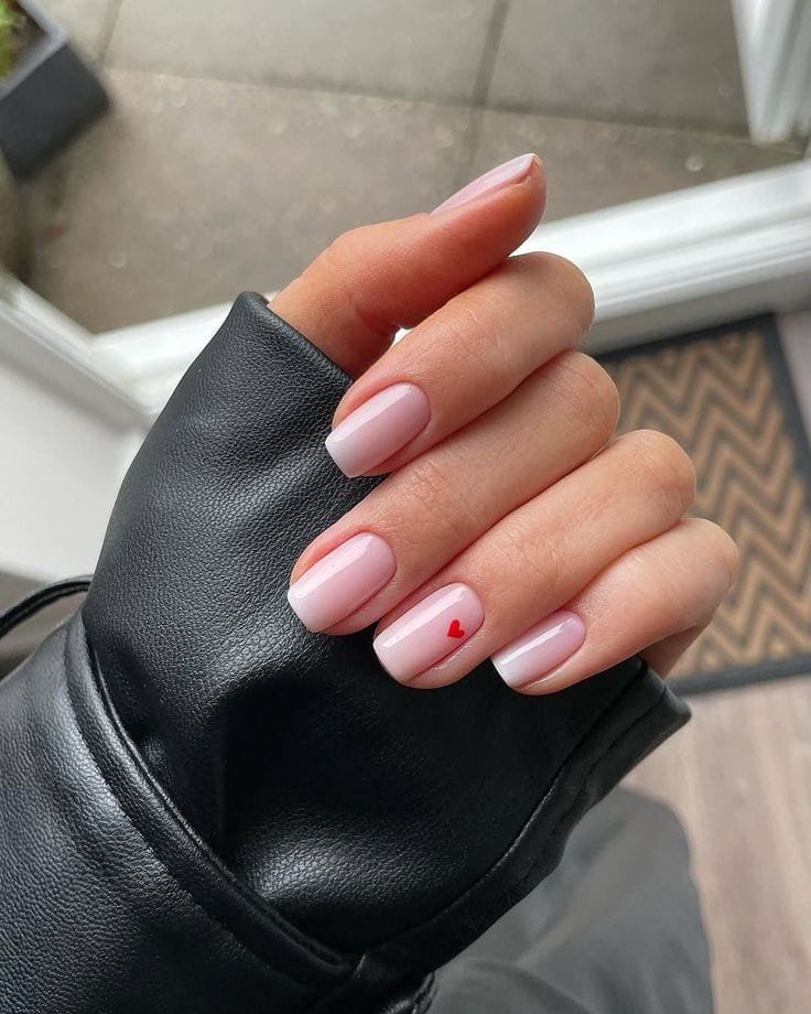 Soft Nude Heart Nail Accents