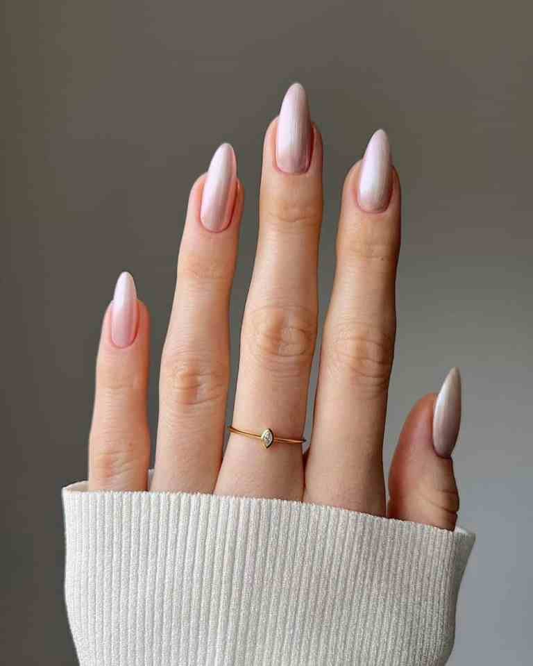 Soft Pink Almond Sheen Nails