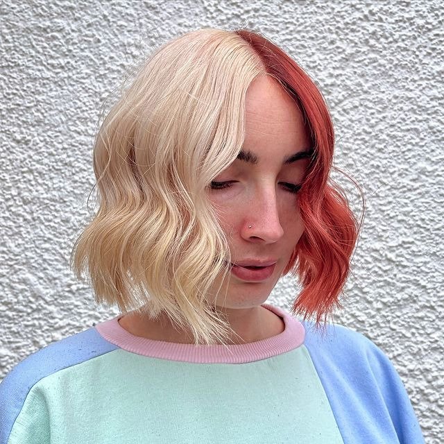 Split Dye Wavy Bob