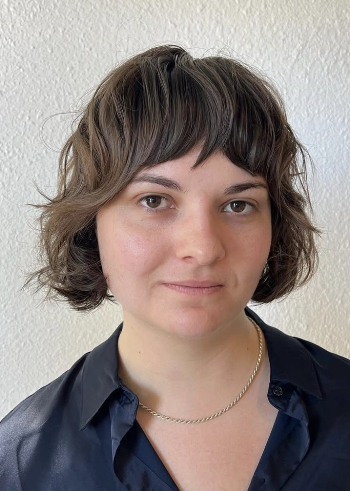 Tousled Chocolate Brown Bob with Wispy Bangs