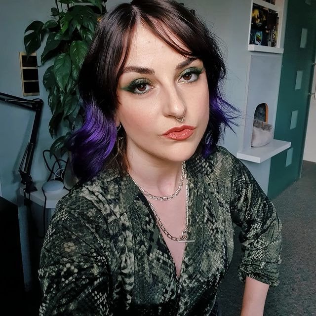 Wavy Bob with Purple Ombre Ends